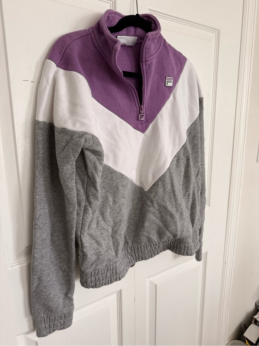 Fila Lavender Zip-Up Pullover with Chest Logo